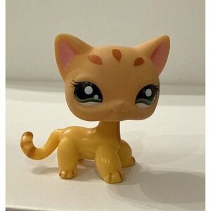Littlest Pet Shop LPS #1377 Yellow/Orange Shorthair Cat Authentic